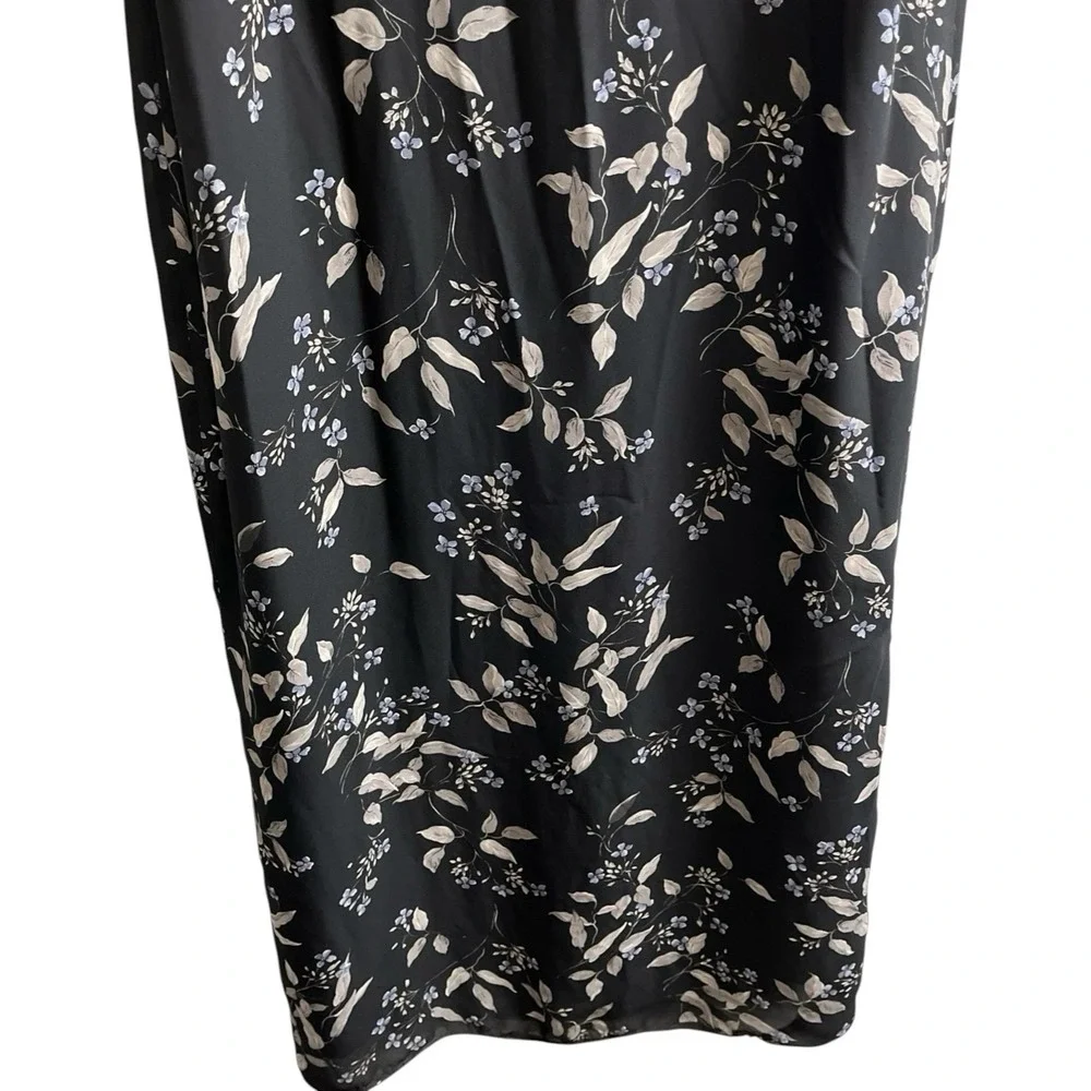 Vintage Jones New York Dress Black Chiffon Maxi Size 14‎ Office Career Event
